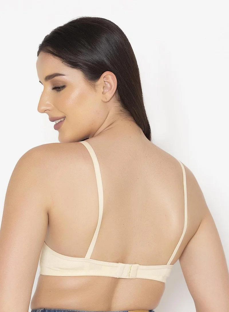 Clovia Multicolour Non-Padded Non-Wired Full Coverage T-shirt Bra in Nude Colour & Dusty Pink - Cotton Rich for Women | Best Price UAE